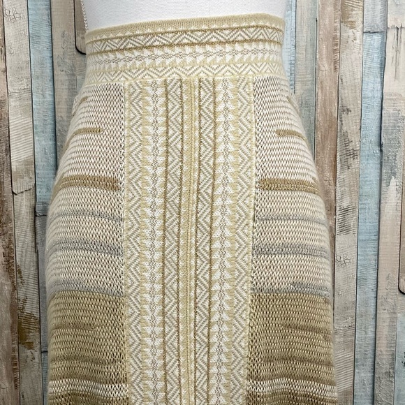 Anthropologie S Cecilia Prado Gold Knit Maxi Skirt - Picture 4 of 11